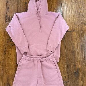 Mauve Women's Hoodie Shorts Set